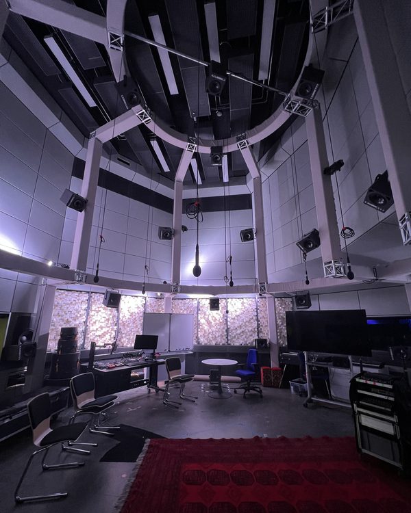 Live room set up for a recording session
